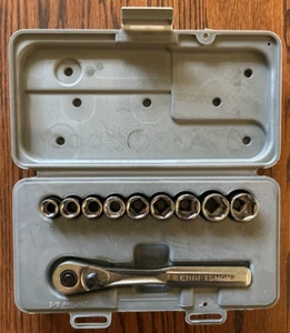 Craftsman 10-Piece 3/8"-Drive 6-Point Metric Socket Set 10mm-18mm W/Case USA - Picture 1 of 8