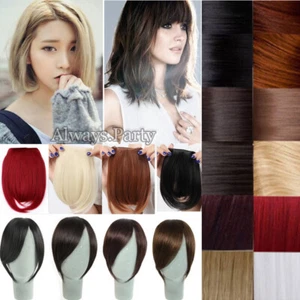 Gorgeous Lady Natural Clip on Front Neat Bang Fringe Hair Extensions For Human - Picture 1 of 31