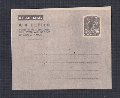 BERMUDAS 1945 'GEORGE VI' AEROGRAMA 6D H&G #F1 SIN USAR Foto 1 de 2
