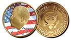 BARACK OBAMA Colorized Flag JFK 24 KARAT GOLD CLAD PROOF COIN *Must See*
