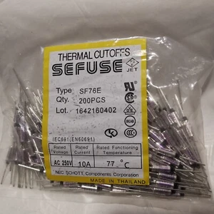 5pcs 77°C Celsius Degree SF76E SEFUSE Cutoffs 10A 250V NEC Thermal Fuse 170.6°F - Bild 1 von 1