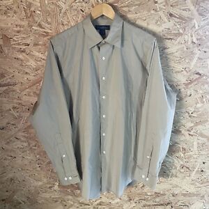 Brooks Brothers Shirt Mens Medium Long Sleeve Button Up Tan Lycra Cotton Solid