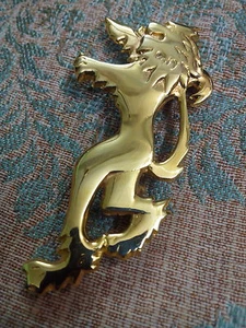 S Scottish Lion Rampant Kilt Pin Gold Plated 4"/Highland Rampant Lion Kilt Pin - Picture 1 of 3