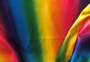 Satén Sedoso Tela de Poliéster Material - Arcoiris - Imagen 1 de 1