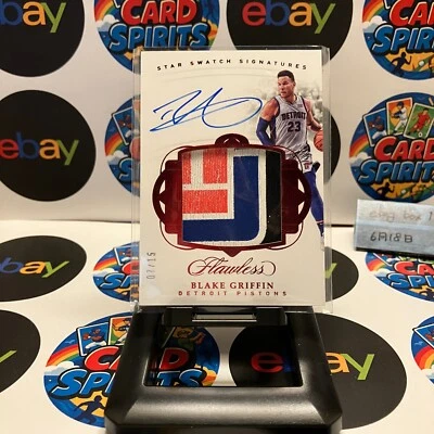 2017 Panini Flawless Blake Griffin 07/15 Ruby Parallel Patch Autograph Card - Image 1 of 2