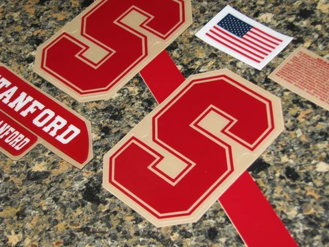 STANFORD CARDINAL Football Helmet Decals FULL Size 3M 20MIL - Set Cover