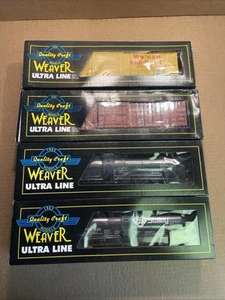 (4) Weaver Ultra Line Railroad Union Pacific BoxCars Staley TankCars Oil 3 -Rail - Picture 1 of 23