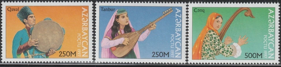 Azerbaiyán -1997 MNH Instrumentos musicales tradicionales #656-8 cv 3,55 Foto 1 de 1