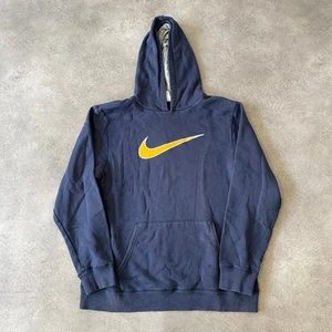 Nike Hoodie Boys XL Pull Over Swoosh Pullover Sweatshirt, Navy Blue - Picture 1 of 10