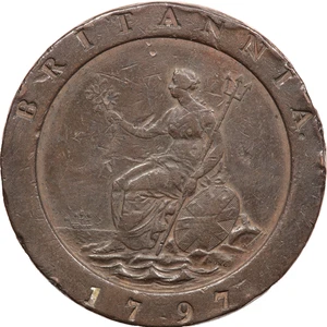 1797 KING GEORGE III CARTWHEEL TWOPENCE 2 PENCE (#A202) - Picture 1 of 2