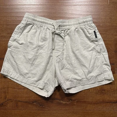 Pantalones Cortos Chinos I Love Ugly Para Hombre L 4.5" Marfil Mezcla de Lino Arrugado Cambray Tropical Foto 1 de 4