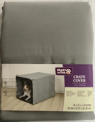 36" Heavy Fabric Dog Crate Cover, Gray, Hook and loop tabs, New with Tags - Image 1 of 4