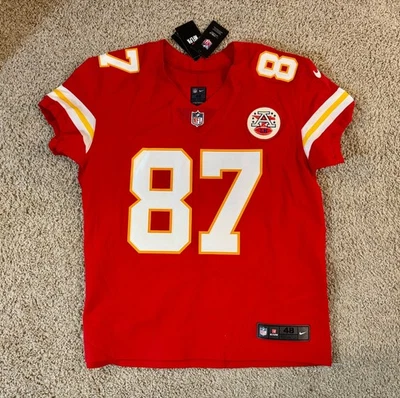 Camiseta deportiva Travis Kelce auténtica de los Kansas City Chiefs Nike Vapor Elite para hombre talla 48 Foto 1 de 4