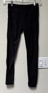 Athleta Mädchen Größe L/12 schwarz hoch geschnitten Chit Chat enge Leggings Seitentaschen - Bild 1 von 7