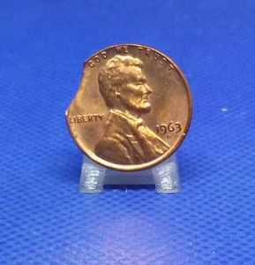 1963 D, Lincoln Cent Clipped Planchet - Bild 1 von 2