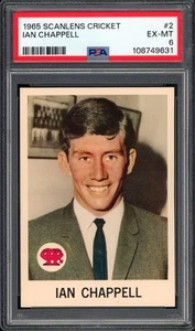 PSA 6 - 1965 Australia Test Cricket Scanlens Rookie Graded Card - Ian Chappell - Picture 1 of 3