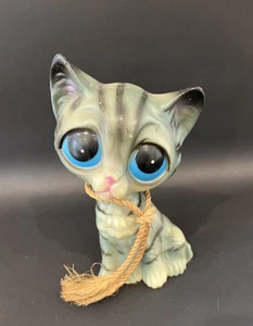 Vintage Enesco MCM große Augen Keane Stil traurig mitleidig Kätzchen Katze 7,5 Zoll Hongkong - Bild 1 von 8