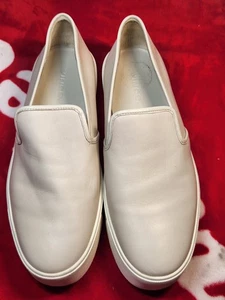 Vince Women’s Warren Slip-On Sneakers 7.5 White Leather Platform - Picture 1 of 12