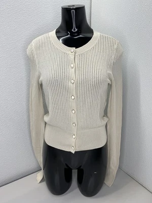Rag & Bone Womens Cardigan Sweater Light Taupe Beige Size XS Molly Open Knit - Image 1 of 4