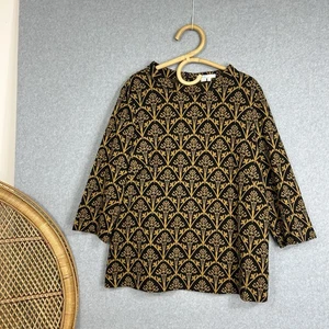 Boden Victoria Jacquard Top Size 22 Black Gold - Bild 1 von 7
