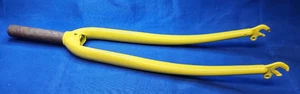 NOS 80s 700 C 1" Threaded 120/30mm/394ATC YELLOW SPINNER CR-MO Fork Blade - Picture 1 of 4