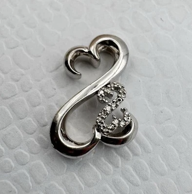 Colgante JWBR Jane Seymour Plata de Ley 925 Diamantes Doble Corazón Abierto Foto 1 de 4