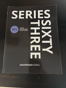 Knopman Marks Series 63 SECURITIES LICENSE  EXAM MANUAL 1st Edition Revised - Picture 1 of 1