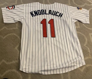 Maglia Chuck Knoblauch Adult L MLB Adult nuova baseball spedizione veloce gemelli Minnesota - Foto 1 di 3