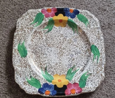 Vintage Retro Meritas H&K Tunstall "Old English Sampler" Square Plate SEE DESC - Image 1 of 4