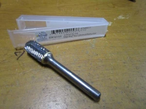 1/2" x 1" 1/4" Shank Dia SC Cylindrical - Ball Nosed Double Cut Carbide Burr - Picture 1 of 3