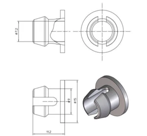 8X Gelenkbuchse Buchse 3D-DPs passend zu Bremshey Dinett Servierwagen Gerlinol - Bild 1 von 2