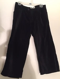 Girls size 10 Old Navy Black Velour capris cropped pants W/Adjustable Waistband - Picture 1 of 7