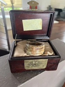 Antiguo cong de jade chino con arcilla 沁 interior "1" (W) AB154 - Imagen 1 de 10