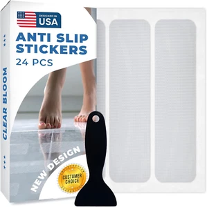 Anti Slip Shower Stickers 24 PCS, Invisible Non-Slip Shower Strips for Adults... - Picture 1 of 1