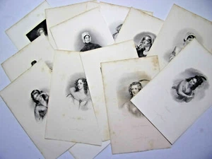 1842. Important lot de 15 gravures " Galerie des femmes de Walter Scott " - Picture 1 of 6