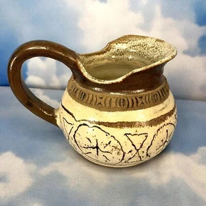 Dave Ramsey Pottery Ceramic Pitcher Vase Signed 5” x 7” Primitive Art - Picture 1 of 10