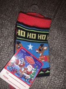 Christmas Design Children's Kids Size Socks Rudolph Fits Size 6-8.5 - Picture 1 of 1
