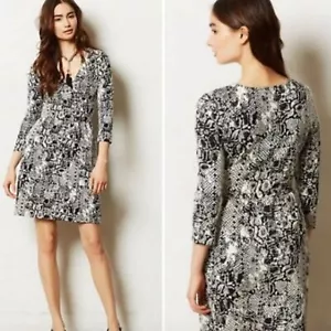 HD in Paris Anthropologie medium snakeskin midi dress with pockets - Picture 1 of 4