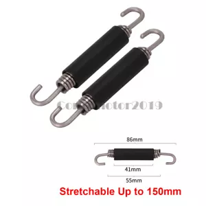 2PCS Motorcycle Exhaust Springs Muffler Pipe Stainless Steel Springs Hook 86mm - Picture 1 of 3