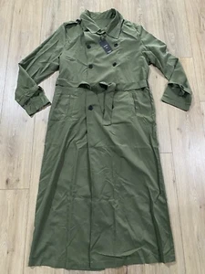 CHARTOU Women's Trench Coat Notch Lapel Double Breasted Belted Overcoat Long XXL - Picture 1 of 5