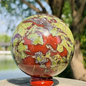 508g Natural crystal dragon blood stone ball quartz crystal sphere reiki healing - Picture 1 of 12