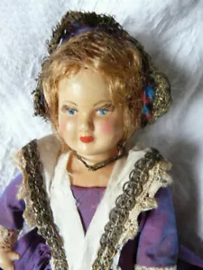 ANCIENNE POUPÉE RÉGIONALE FOLKLORIQUE PETITCOLLIN CELLULOÏD DOLL - Foto 1 di 10