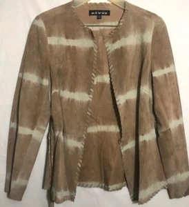 NWT Revue Tan Brown Women's Size 6 2 Piece Jacket + Skirt Suede Fringed Set - Picture 1 of 9