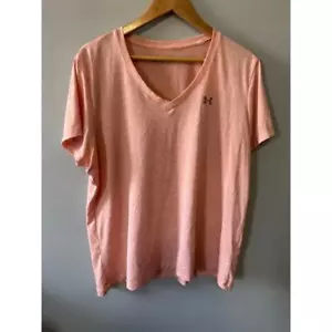 Womens Under Armour Performance Shirt Peach Size 2XL V Neck - Picture 1 of 5