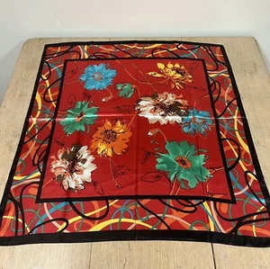Bufandas florales de seda satinada para mujer multicolor hiyab 35"" X 35"" #4 - Imagen 1 de 12
