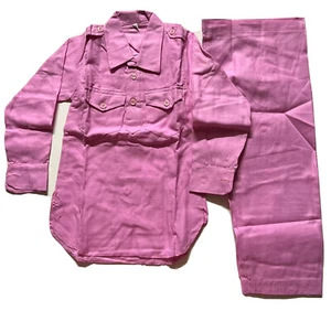 Niños Talla 18 India Pakistán 1-1.5 Años Kurta Pijama Pathan Traje Rosa Algodón-2 piezas - Imagen 1 de 10