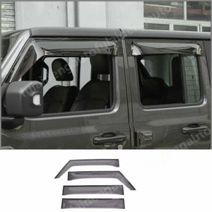 For Jeep Wrangler 18-24 Smoke Window Visor Vent Sun Shade Rain Guard Door Visor - Picture 1 of 6
