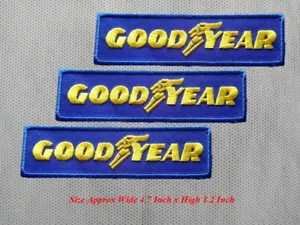 3 pcs GOODYEAR MOTOR Racing Car Patch Embroidered Iron or Sew on Coat/Jacket/bag - Picture 1 of 3