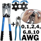 Wire Crimper and Cable Cutter for 0, 1, 2, 4, 6, 8, 10 AWG - Cable Lug Crimping