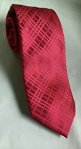 New John Ashford Red On Red Plaid Christmas Tie 100% Polyester Retail $39.50 - Picture 1 of 3